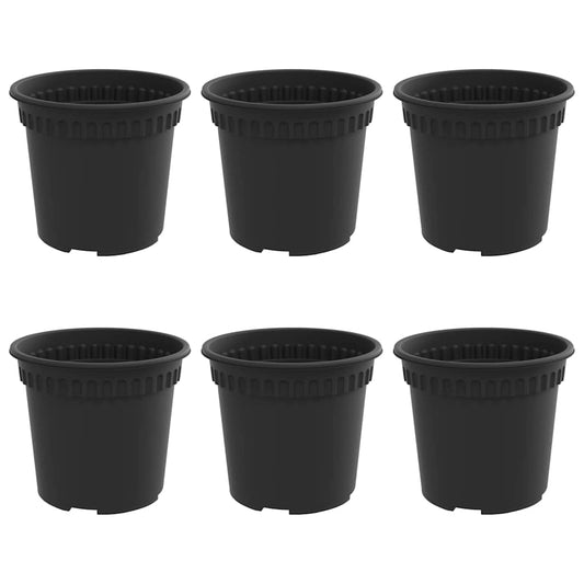 vidaXL Στρογγυλή Γλάστρα Λουλουδιών 6 pcs Μαύρο Ø 15 x 12 cm Πλαστικό