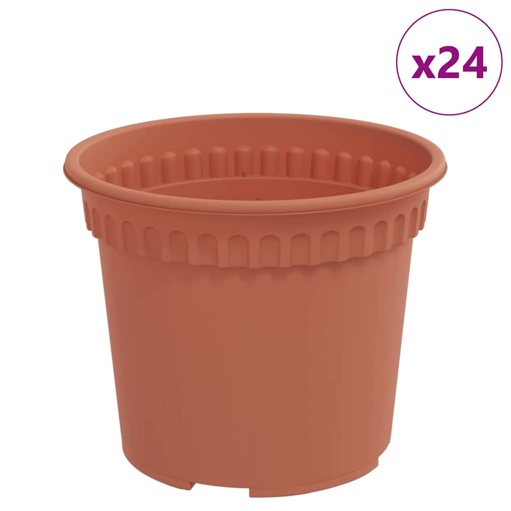 vidaXL Στρογγυλή Γλάστρα Λουλουδιών 24 pcs Κεραμιδί Ø 12,5 x 10 εκ