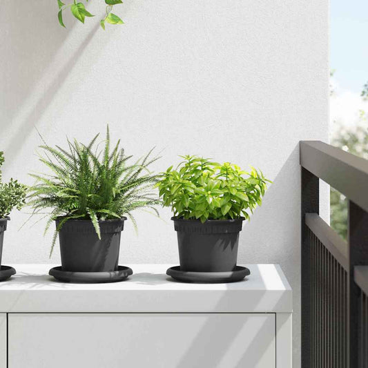 vidaXL Στρογγυλή Γλάστρα Λουλουδιών 24 pcs Μαύρο Ø 12,5 x 10 εκ