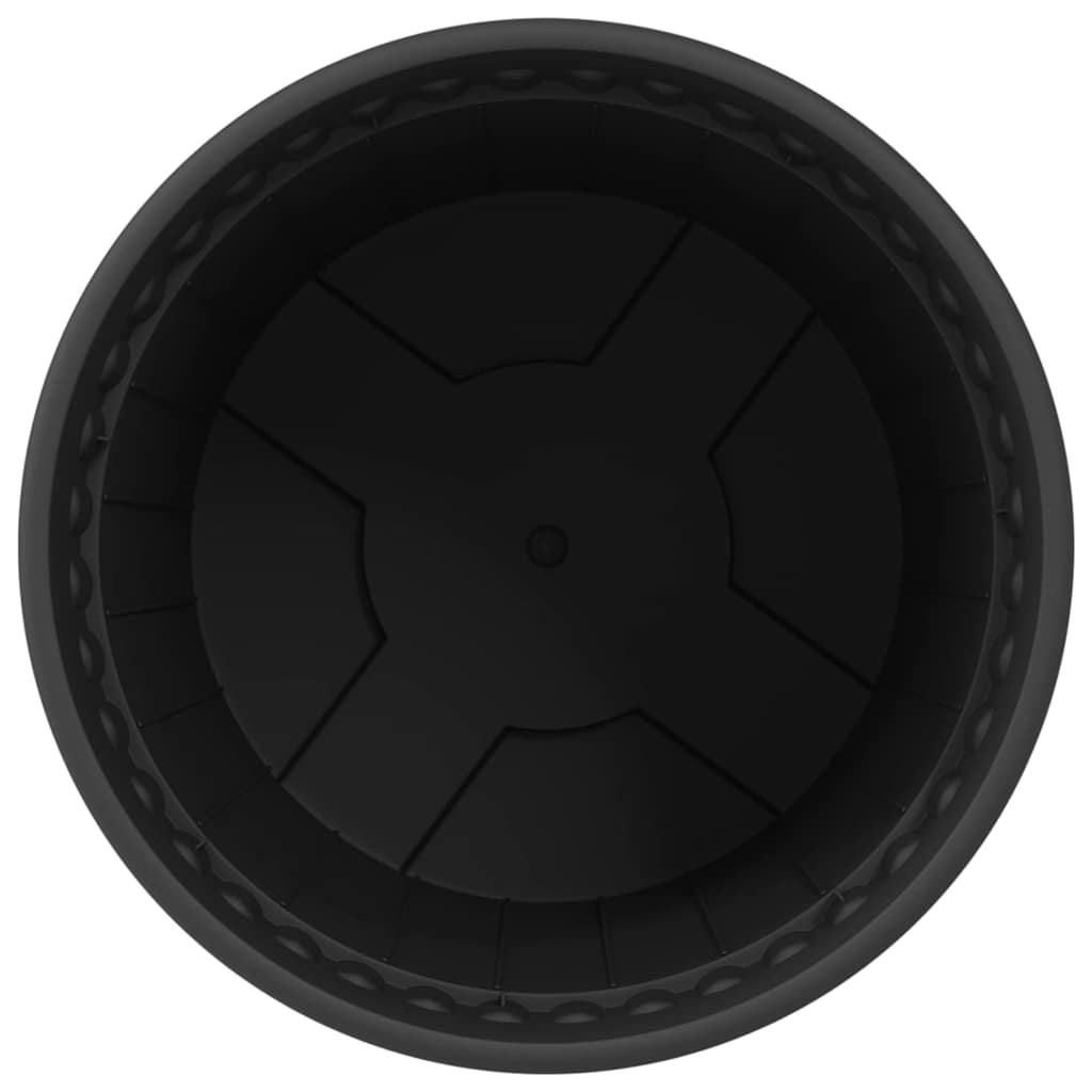 vidaXL Στρογγυλή Γλάστρα Λουλουδιών 24 pcs Μαύρο Ø 19 x 16 εκ Πλαστικό