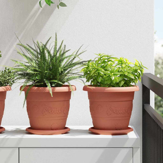 vidaXL Στρογγυλή Γλάστρα Λουλουδιών 6 pcs Κεραμιδί Ø 26 x 21.5 εκ.