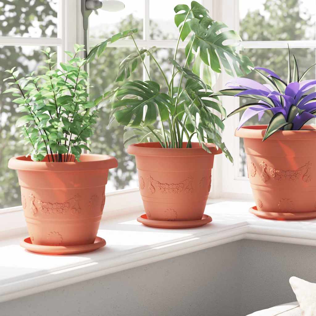 vidaXL Στρογγυλή Γλάστρα Λουλουδιών 6 pcs Κεραμιδί Ø 26 x 21.5 εκ.