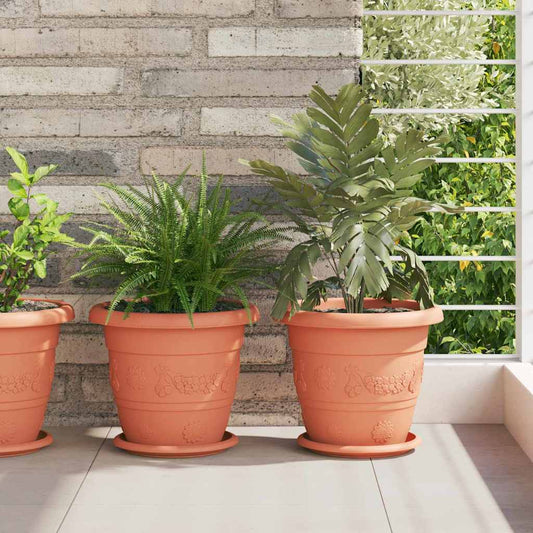 vidaXL Στρογγυλή Γλάστρα Λουλουδιών 6 pcs Κεραμιδί Ø 26 x 21.5 εκ.