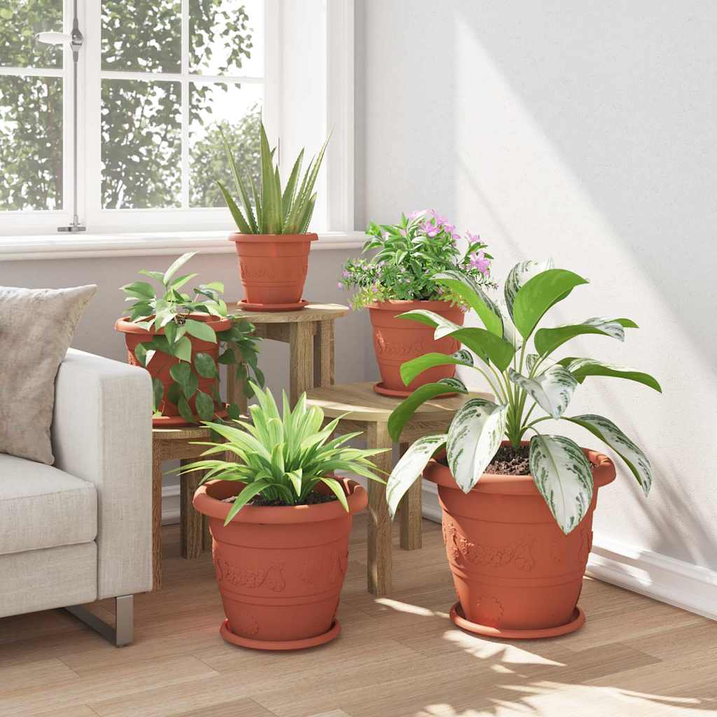 vidaXL Στρογγυλή Γλάστρα Λουλουδιών 6 pcs Κεραμιδί Ø 26 x 21.5 εκ.