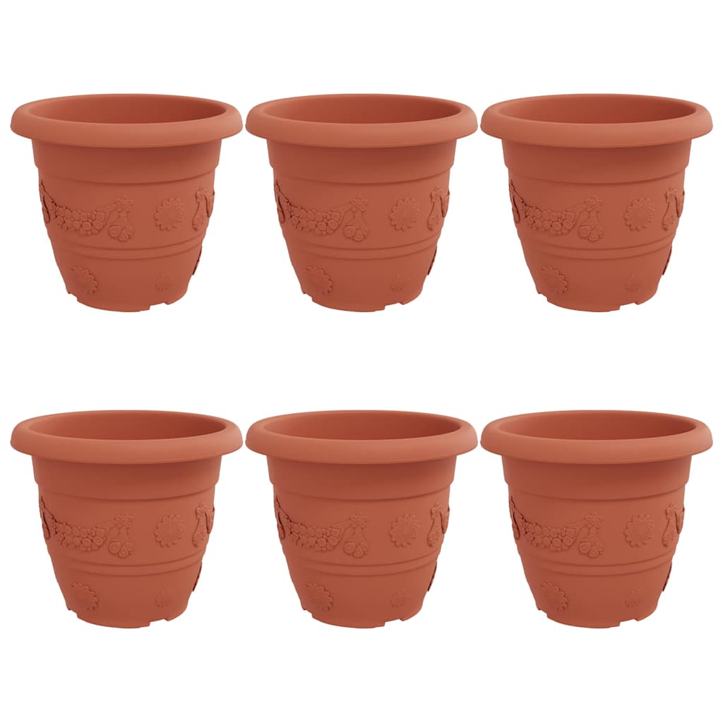 vidaXL Στρογγυλή Γλάστρα Λουλουδιών 6 pcs Κεραμιδί Ø 26 x 21.5 εκ.
