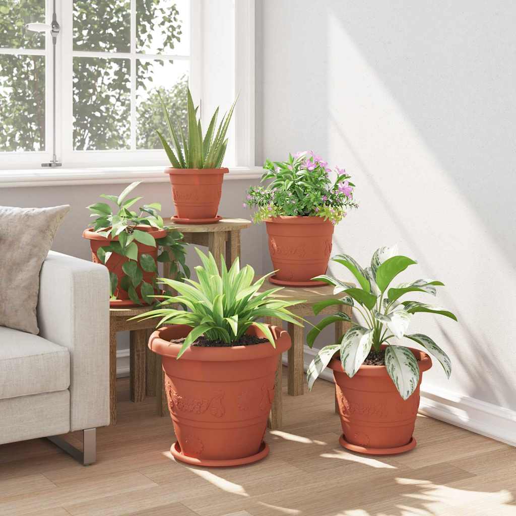 vidaXL Στρογγυλή Γλάστρα Λουλουδιών 6 pcs Κεραμιδί Ø 26 x 21.5 εκ.