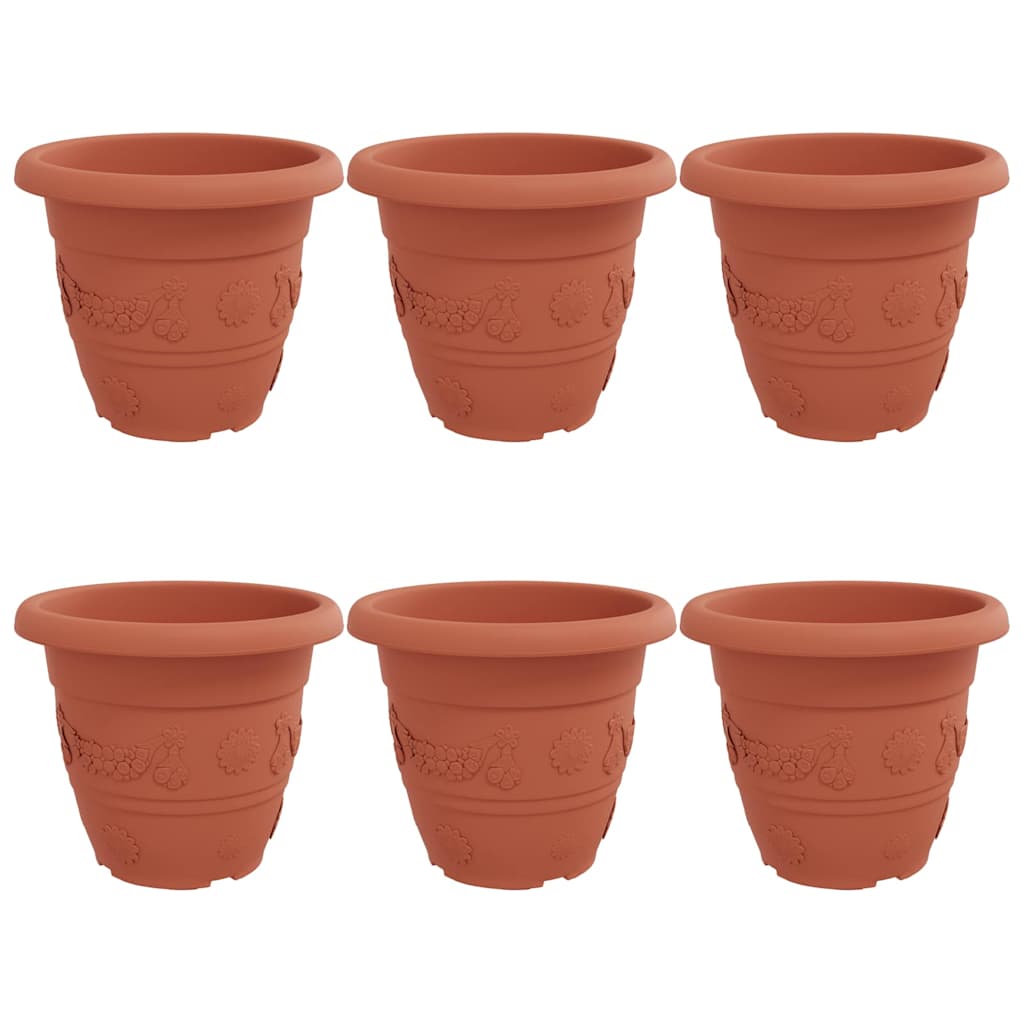vidaXL Στρογγυλή Γλάστρα Λουλουδιών 6 pcs Κεραμιδί Ø 26 x 21.5 εκ.