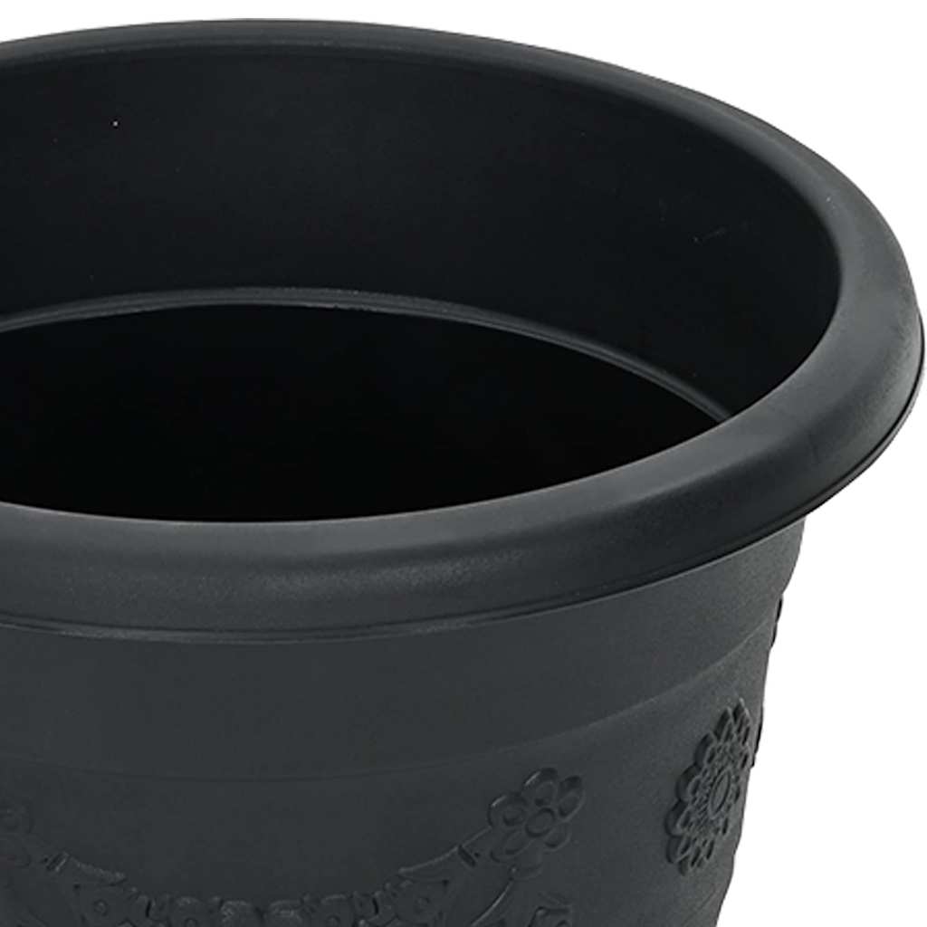 vidaXL Στρογγυλή Γλάστρα Λουλουδιών 6 pcs Μαύρο Ø 26 x 21.5 εκ.