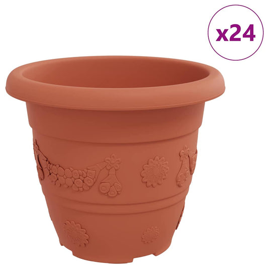 vidaXL Στρογγυλή Γλάστρα Λουλουδιών 24 pcs Κεραμιδί Ø 26 x 21.5 εκ.