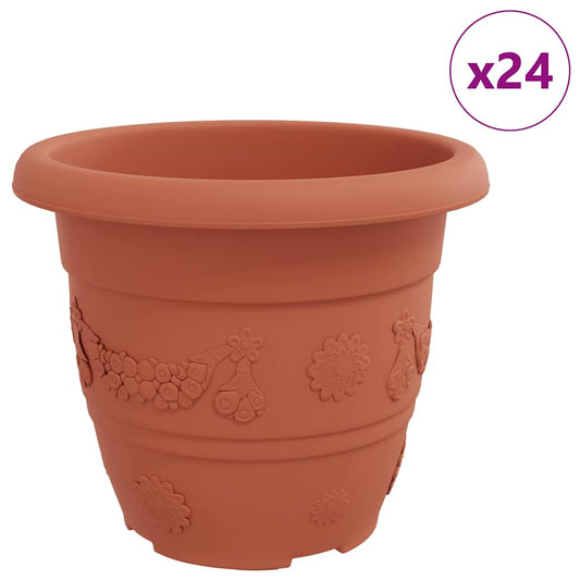 vidaXL Στρογγυλή Γλάστρα Λουλουδιών 24 pcs Κεραμιδί Ø 26 x 21.5 εκ.