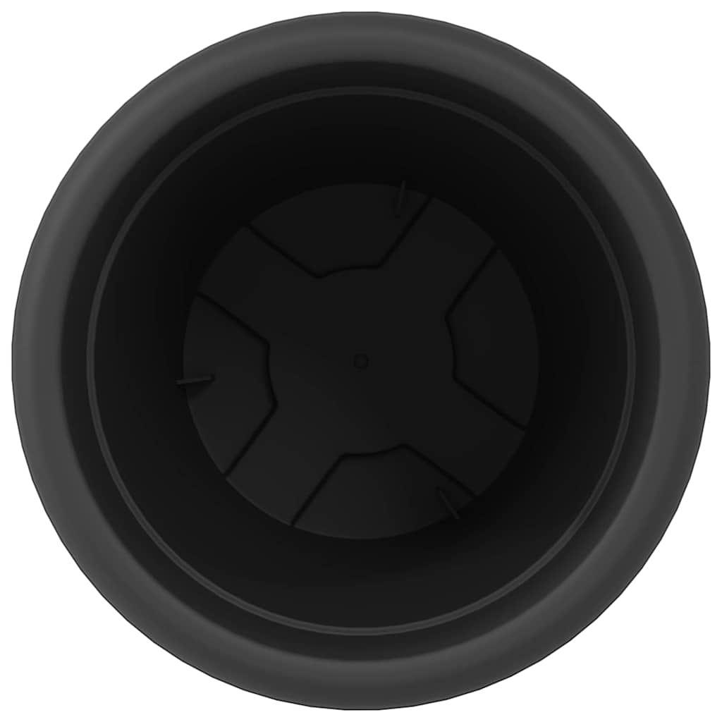 vidaXL Στρογγυλή Γλάστρα Λουλουδιών 24 pcs Μαύρο Ø 26 x 21.5 εκ.