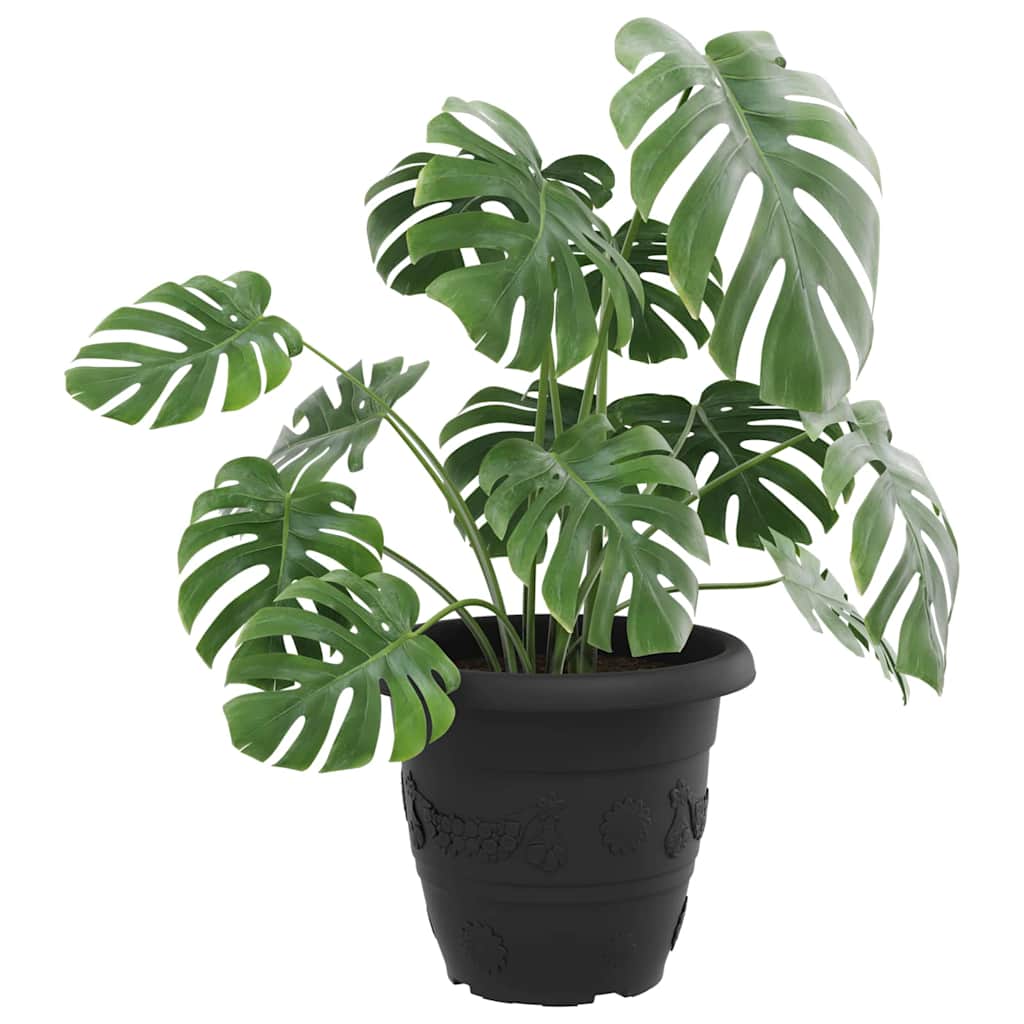 vidaXL Στρογγυλή Γλάστρα Λουλουδιών 24 pcs Μαύρο Ø 39 x 32 εκ Πλαστικό