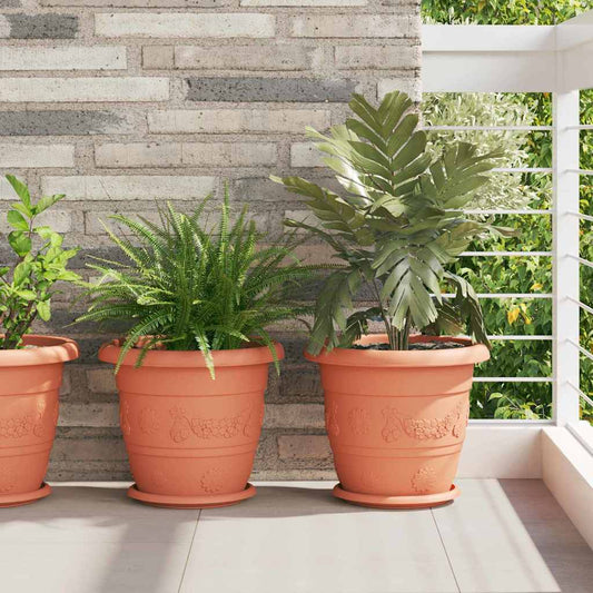vidaXL Στρογγυλός Δίσκος Λουλουδιών 6 pcs Κεραμιδί Ø 23,5 x 2,5 εκ
