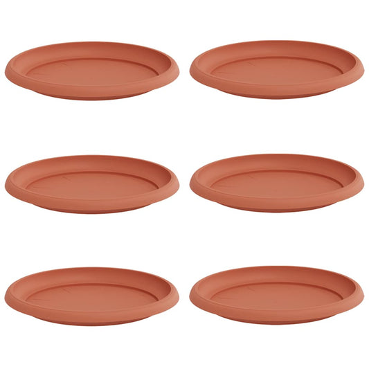 vidaXL Στρογγυλός Δίσκος Λουλουδιών 6 pcs Κεραμιδί Ø 23,5 x 2,5 εκ
