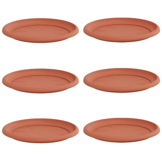 vidaXL Στρογγυλός Δίσκος Λουλουδιών 6 pcs Κεραμιδί Ø 27 x 2,5 εκ