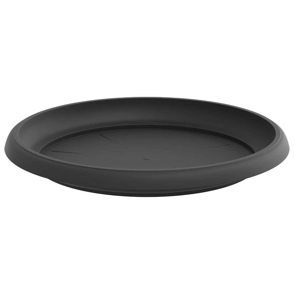 vidaXL Στρογγυλός Δίσκος Λουλουδιών 6 pcs Μαύρο Ø 14 x 2 εκ Πλαστικό