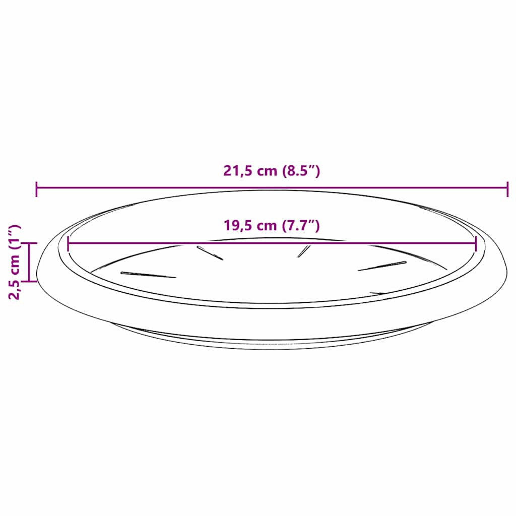 vidaXL Στρογγυλός Δίσκος Λουλουδιών 6 pcs Μαύρο Ø 14 x 2 εκ Πλαστικό