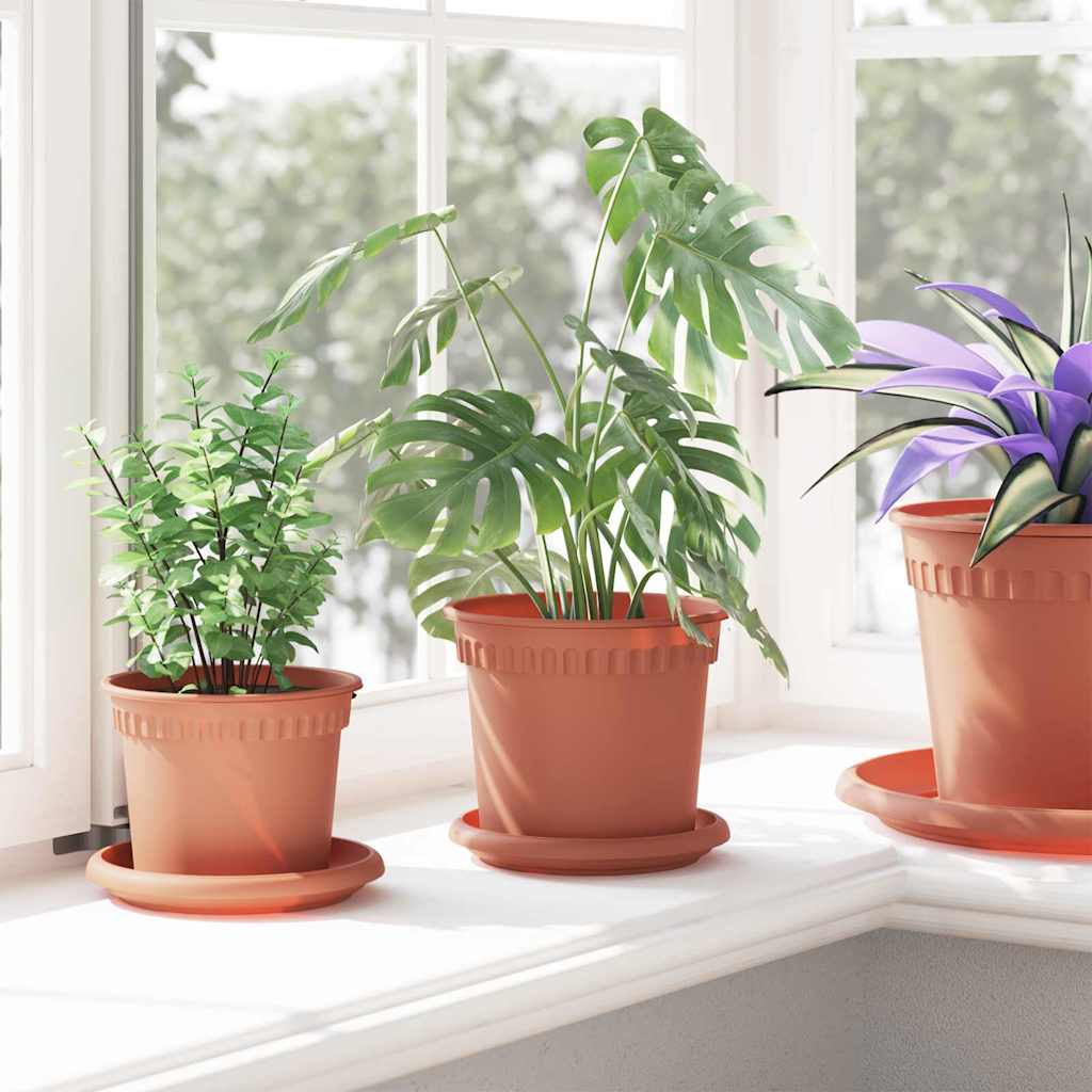 vidaXL Στρογγυλός Δίσκος Λουλουδιών 24 pcs Κεραμιδί Ø 14 x 2 εκ