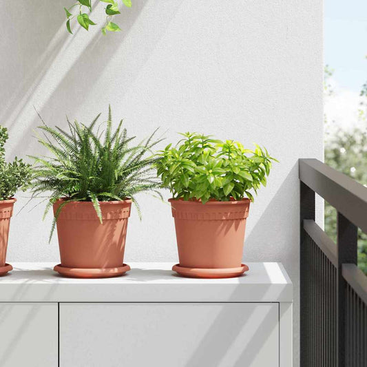 vidaXL Στρογγυλός Δίσκος Λουλουδιών 24 pcs Κεραμιδί Ø 14 x 2 εκ
