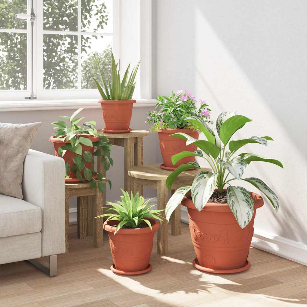 vidaXL Στρογγυλός Δίσκος Λουλουδιών 24 pcs Κεραμιδί Ø 14 x 2 εκ