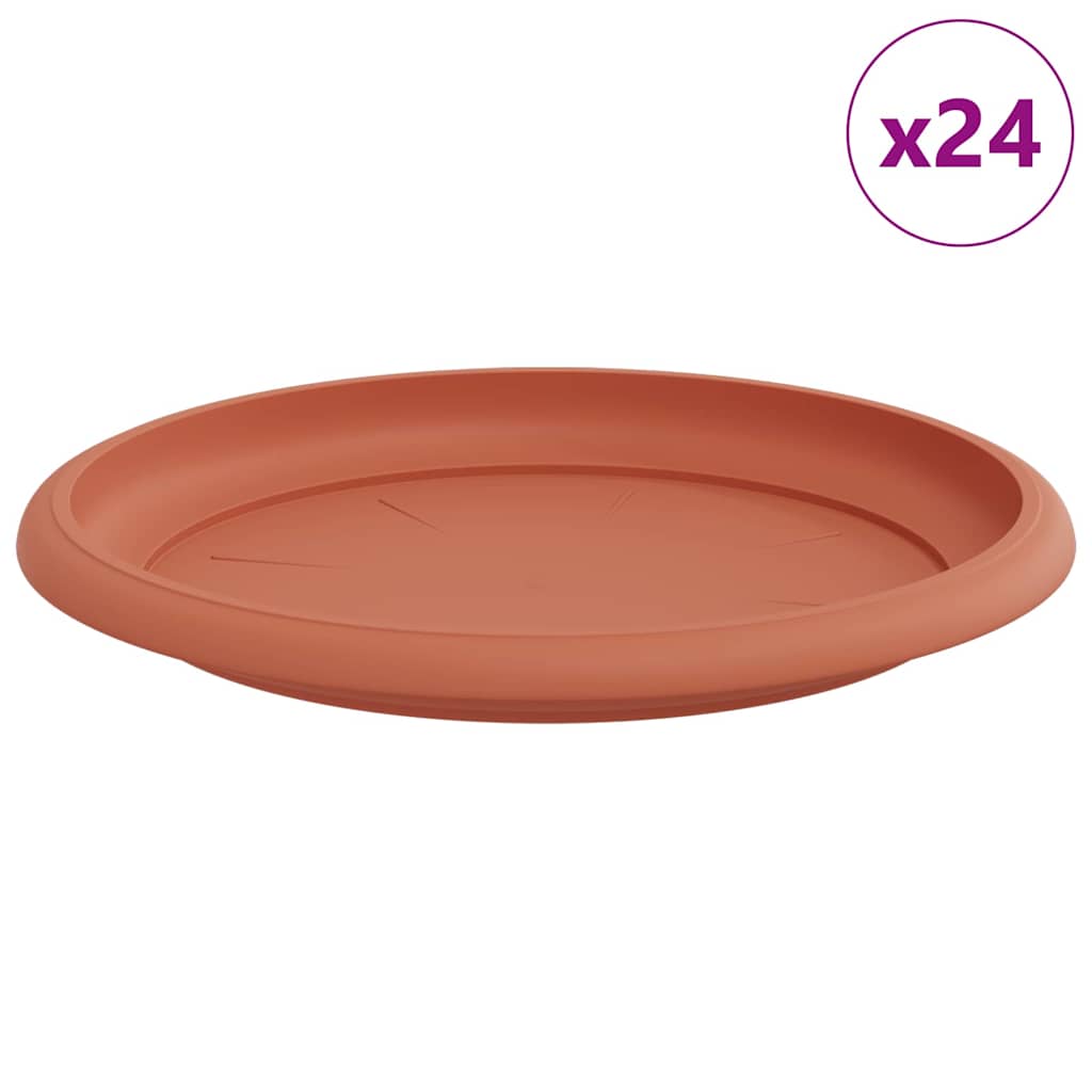 vidaXL Στρογγυλός Δίσκος Λουλουδιών 24 pcs Κεραμιδί Ø 14 x 2 εκ