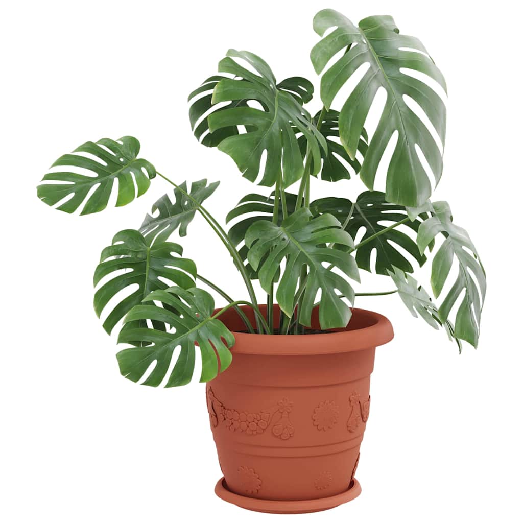 vidaXL Στρογγυλός Δίσκος Λουλουδιών 24 pcs Κεραμιδί Ø 14 x 2 εκ