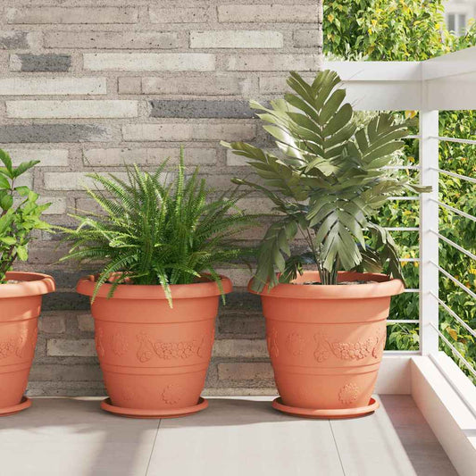 vidaXL Στρογγυλός Δίσκος Λουλουδιών 24 pcs Κεραμιδί Ø 27 x 2,5 εκ