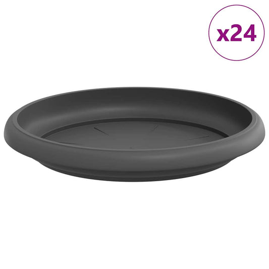 vidaXL Στρογγυλός Δίσκος Λουλουδιών 24 pcs Μαύρο Ø 15,5 x 2 εκ
