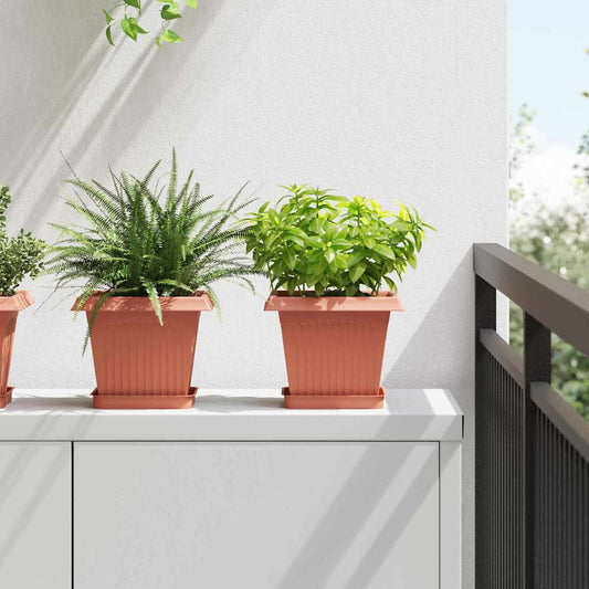 vidaXL Τετράγωνη Γλάστρα για Λουλούδια 6 pcs Κεραμιδί 20 x 20 x 16 εκ