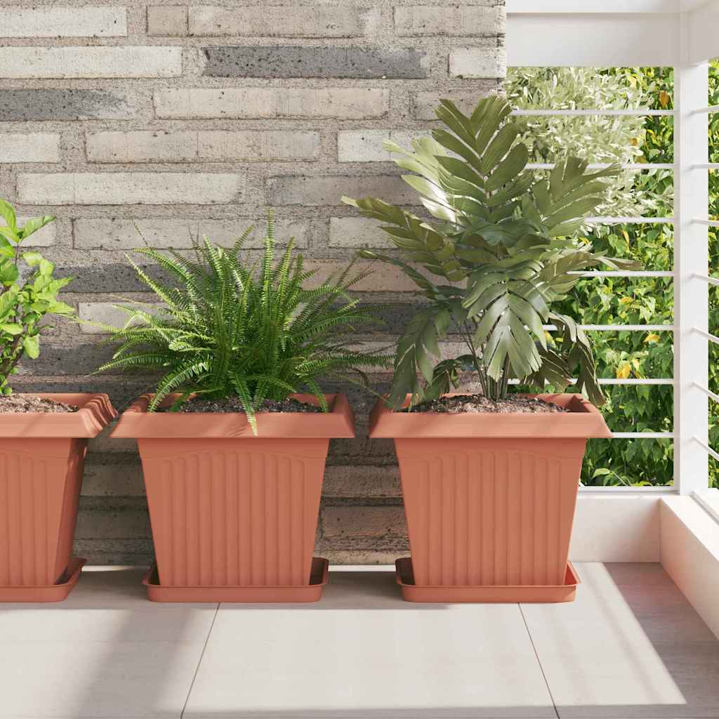 vidaXL Τετράγωνη Γλάστρα για Λουλούδια 6 pcs Κεραμιδί 33 x 33 x 26 εκ