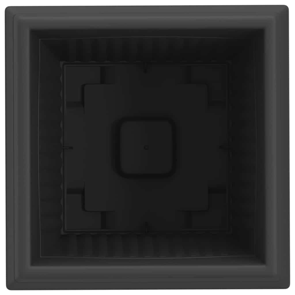 vidaXL Τετράγωνη Γλάστρα για Λουλούδια 6 pcs Μαύρο 33 x 33 x 26 εκ