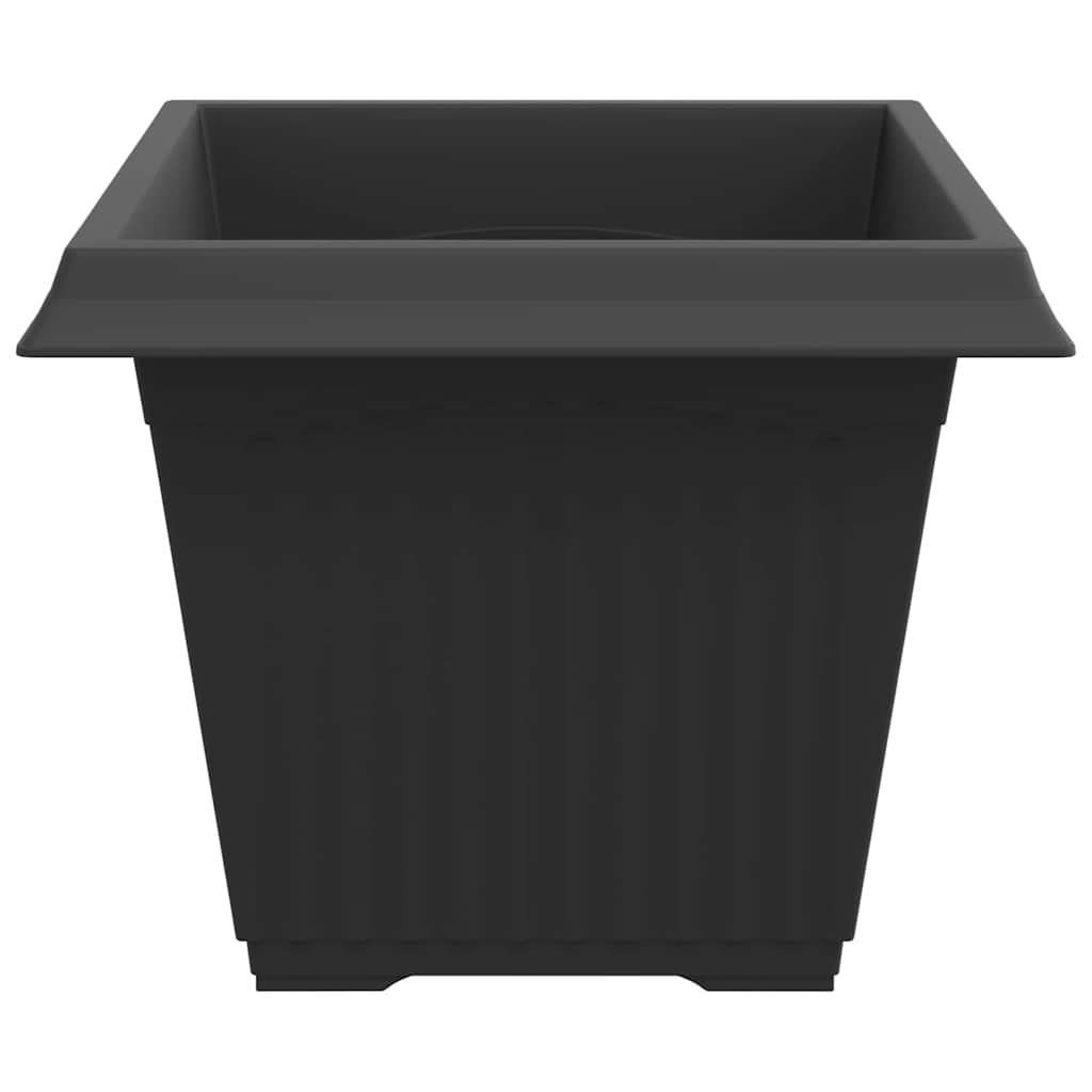 vidaXL Τετράγωνη Γλάστρα για Λουλούδια 6 pcs Μαύρο 43 x 43 x 33,5 εκ