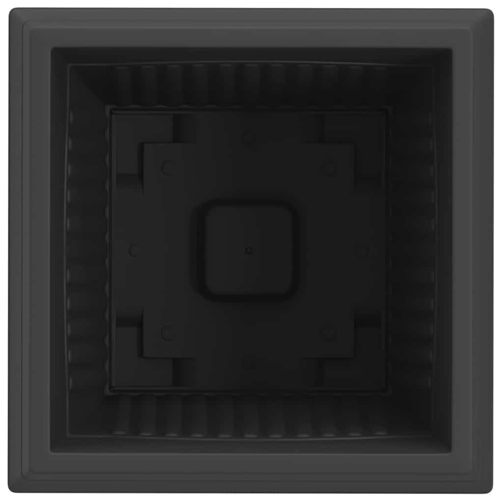 vidaXL Τετράγωνη Γλάστρα για Λουλούδια 6 pcs Μαύρο 43 x 43 x 33,5 εκ