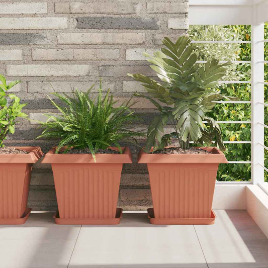 vidaXL Τετράγωνη Γλάστρα για Λουλούδια 24 pcs Κεραμιδί 33 x 33 x 26 εκ