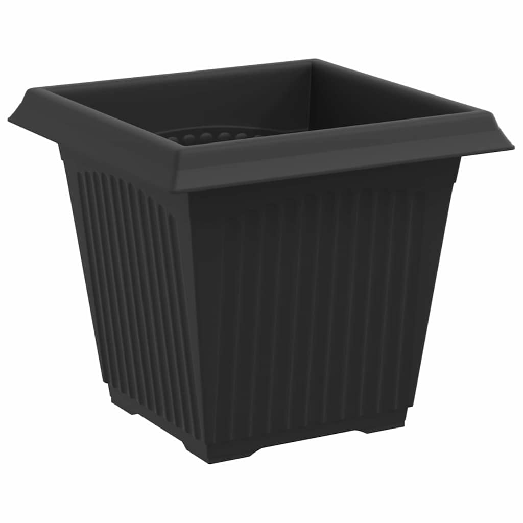 vidaXL Τετράγωνη Γλάστρα για Λουλούδια 24 pcs Μαύρο 16 x 16 x 14 εκ