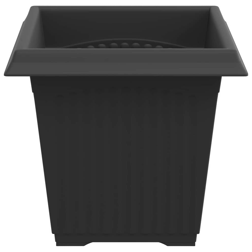 vidaXL Τετράγωνη Γλάστρα για Λουλούδια 24 pcs Μαύρο 16 x 16 x 14 εκ