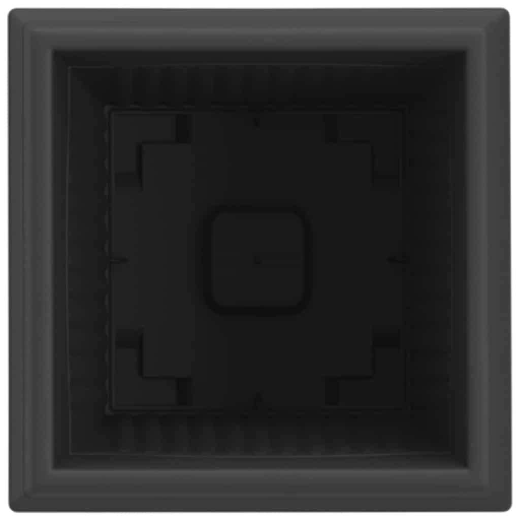 vidaXL Τετράγωνη Γλάστρα για Λουλούδια 24 pcs Μαύρο 16 x 16 x 14 εκ