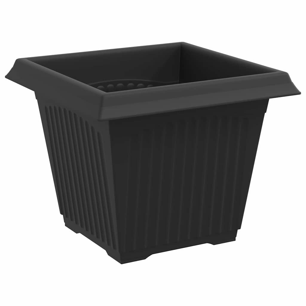 vidaXL Τετράγωνη Γλάστρα για Λουλούδια 24 pcs Μαύρο 20 x 20 x 16 εκ