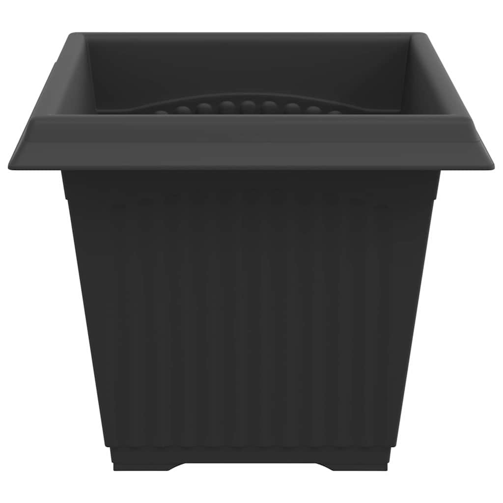 vidaXL Τετράγωνη Γλάστρα για Λουλούδια 24 pcs Μαύρο 20 x 20 x 16 εκ