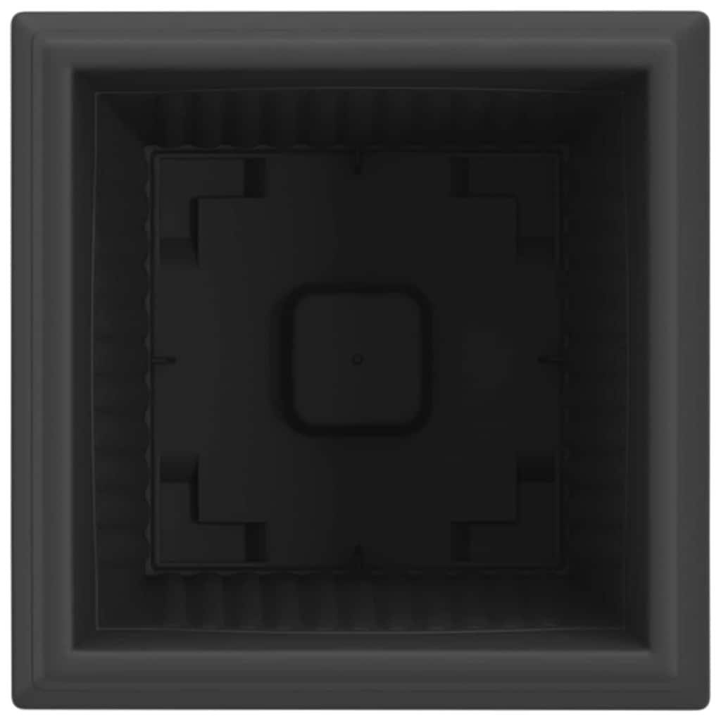 vidaXL Τετράγωνη Γλάστρα για Λουλούδια 24 pcs Μαύρο 20 x 20 x 16 εκ