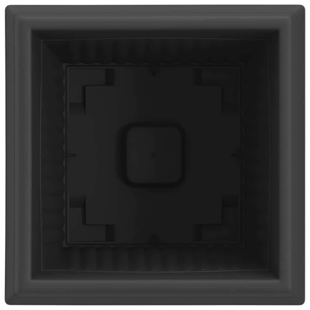 vidaXL Τετράγωνη Γλάστρα για Λουλούδια 24 pcs Μαύρο 43 x 43 x 33.5 εκ