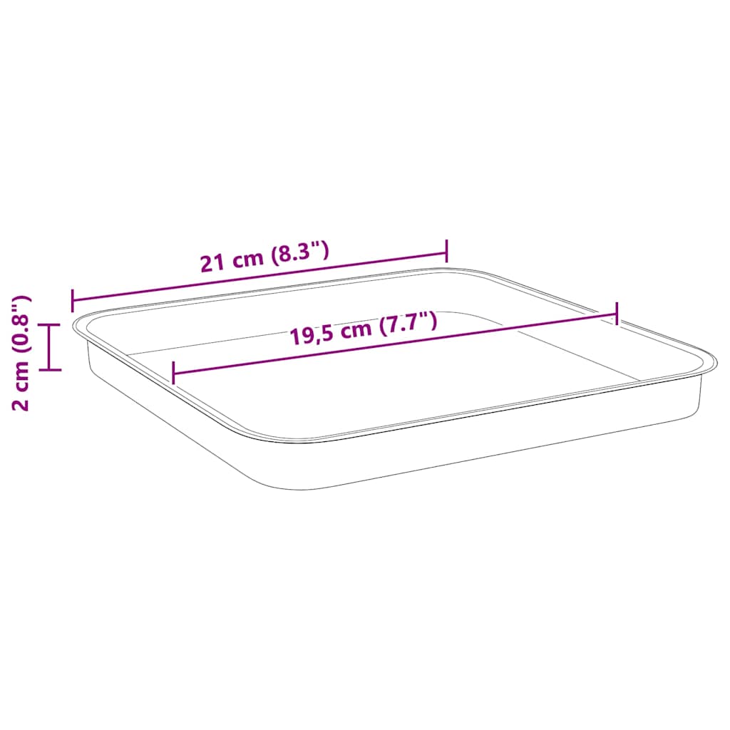 vidaXL Τετραγωνικός Δίσκος Λουλουδιών 6 pcs Κεραμιδί 21 x 21 x 2 εκ.