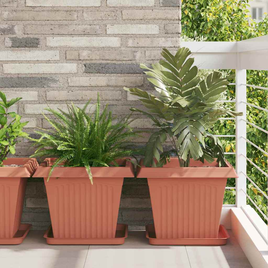 vidaXL Τετραγωνικός Δίσκος Λουλουδιών 6 pcs Κεραμιδί 36 x 36 x 2.5 εκ.