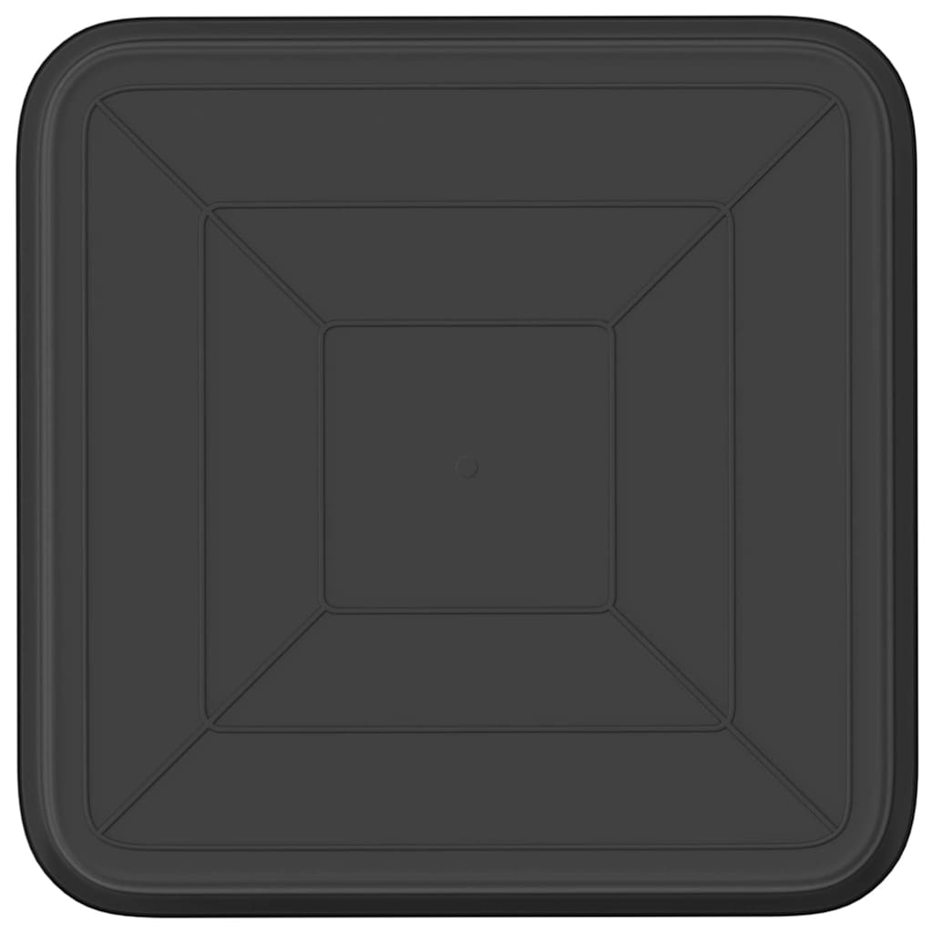 vidaXL Τετραγωνικός Δίσκος Λουλουδιών 6 pcs Μαύρο 15 x 15 x 2 εκ.
