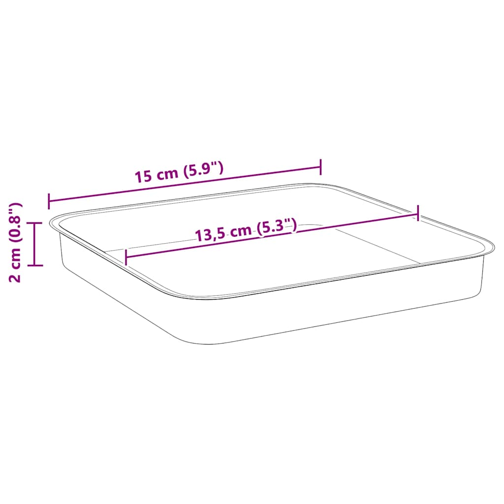 vidaXL Τετραγωνικός Δίσκος Λουλουδιών 6 pcs Μαύρο 15 x 15 x 2 εκ.