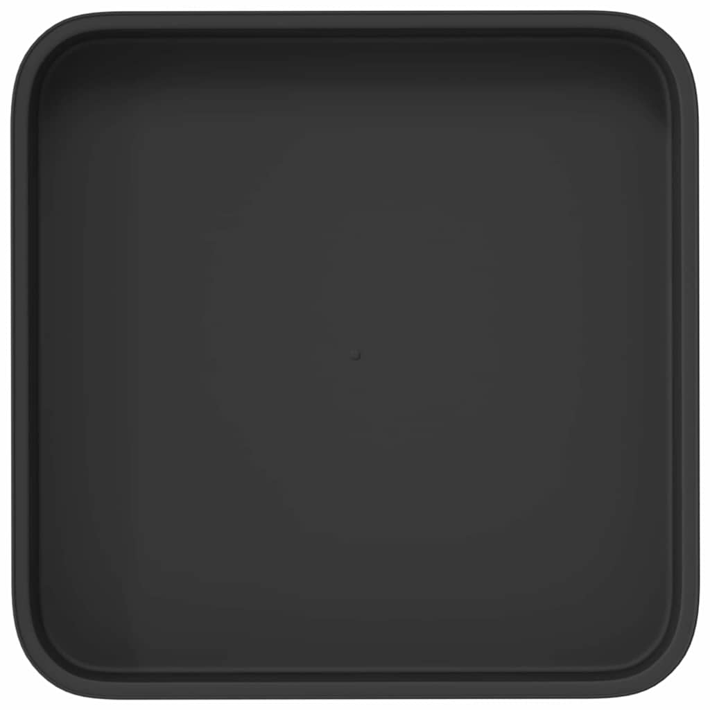 vidaXL Τετραγωνικός Δίσκος Λουλουδιών 6 pcs Μαύρο 15 x 15 x 2 εκ.