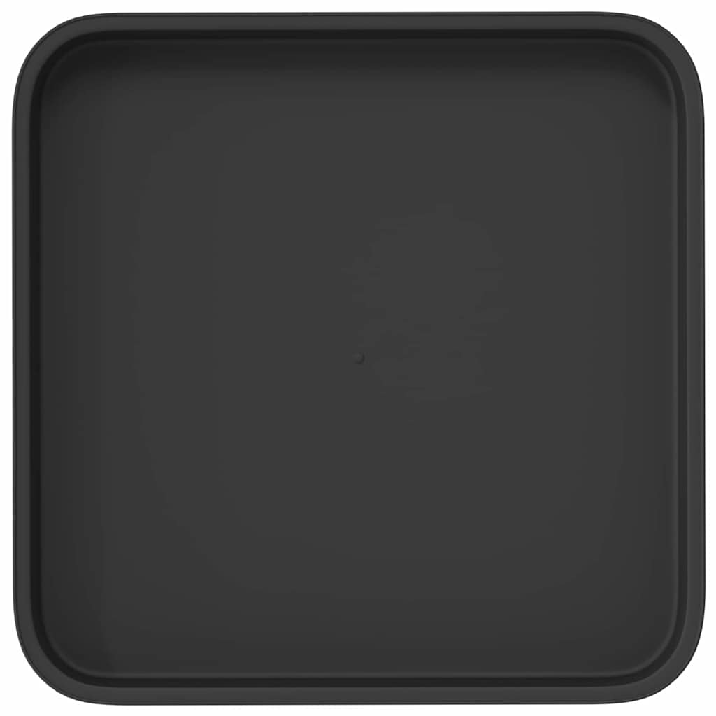 vidaXL Τετραγωνικός Δίσκος Λουλουδιών 6 pcs Μαύρο 21 x 21 x 2 εκ.