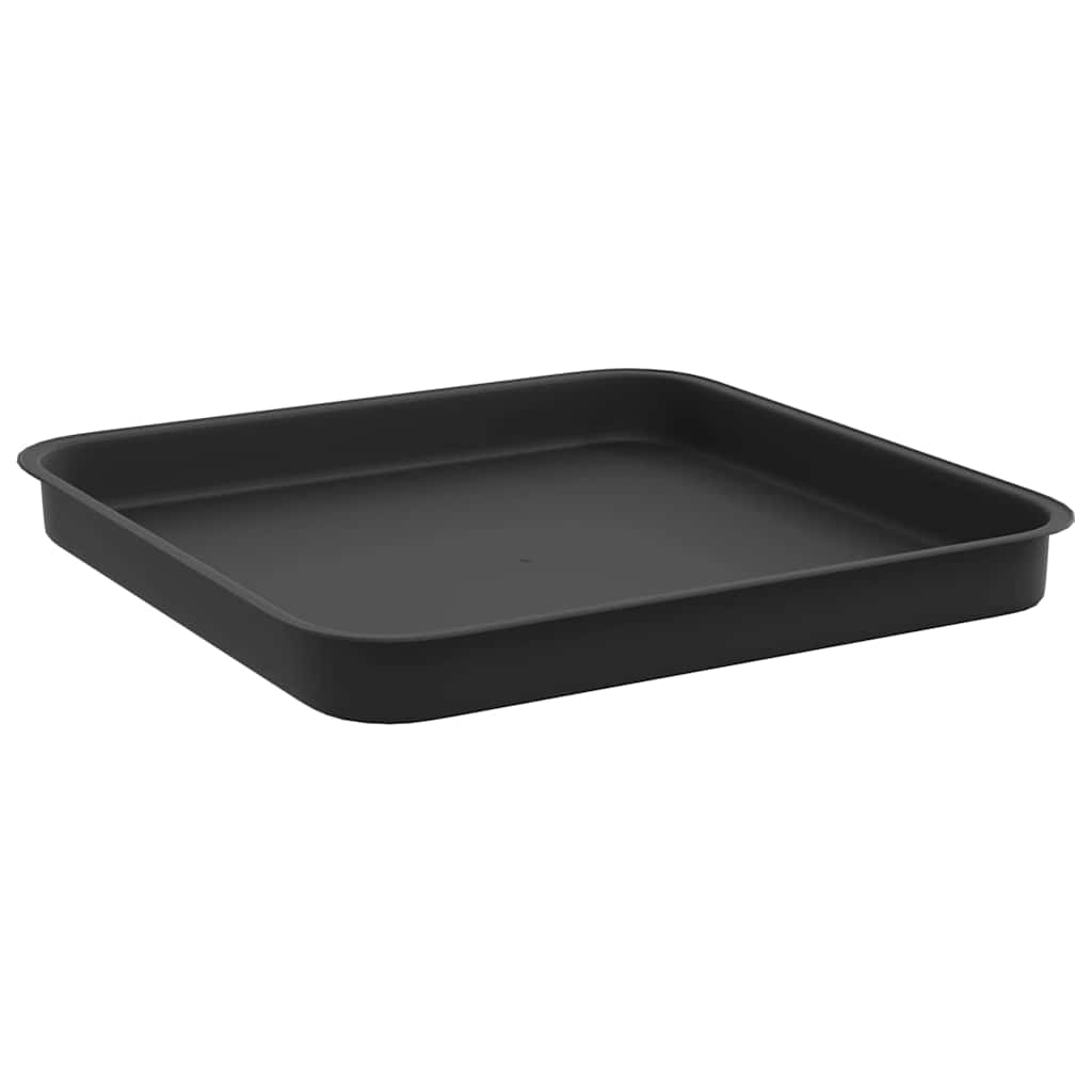 vidaXL Τετραγωνικός Δίσκος Λουλουδιών 6 pcs Μαύρο Πλαστικό