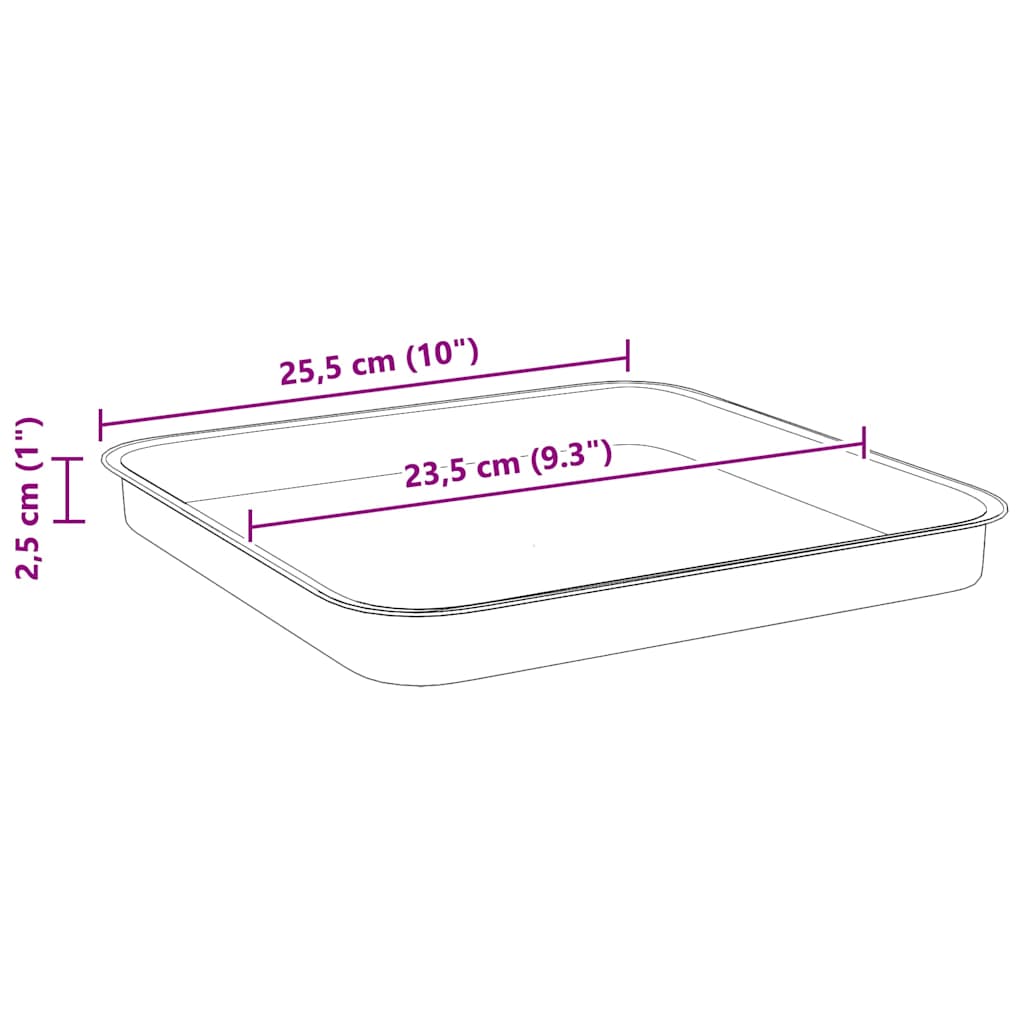 vidaXL Τετραγωνικός Δίσκος Λουλουδιών 6 pcs Μαύρο Πλαστικό