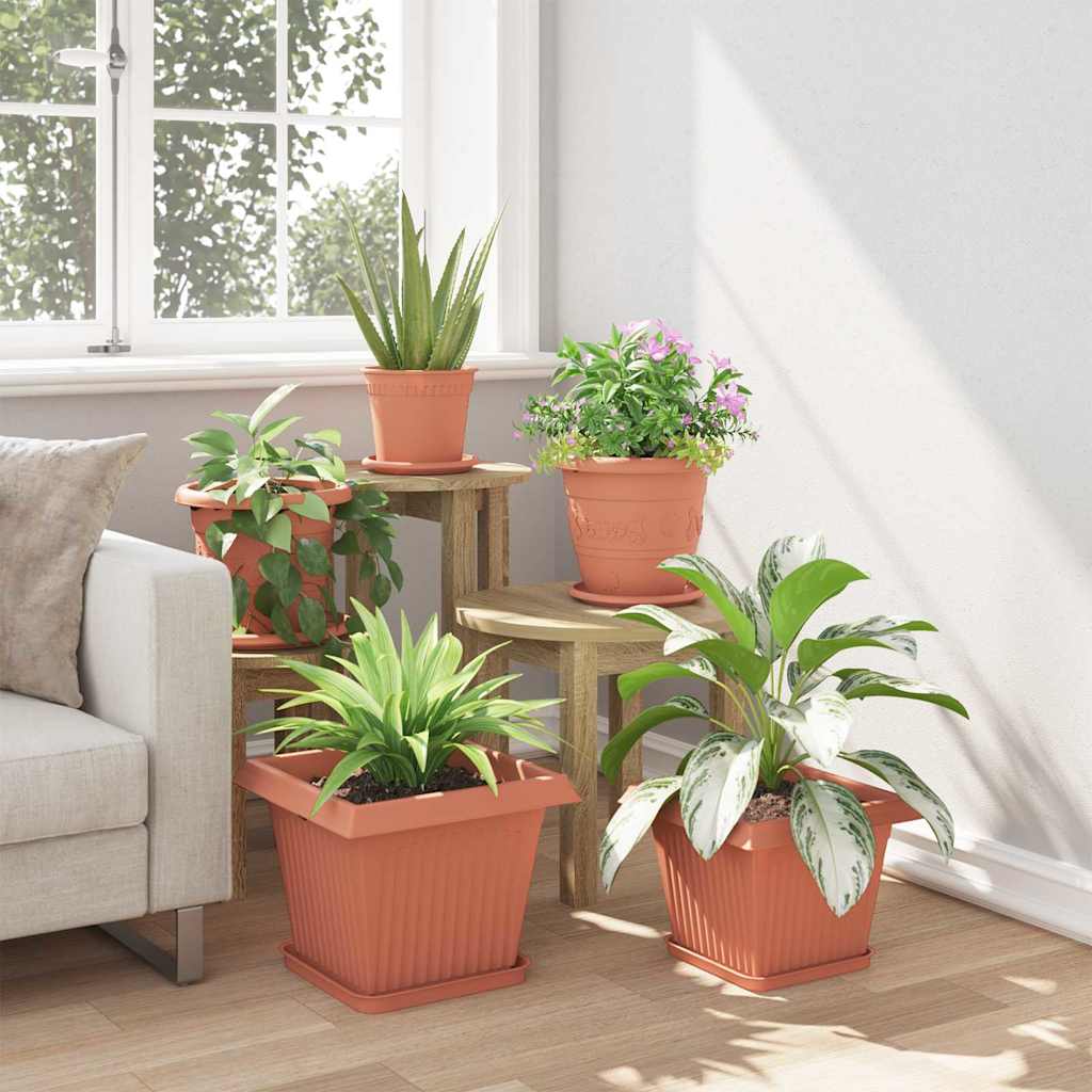 vidaXL Τετραγωνικός Δίσκος Λουλουδιών 24 pcs Κεραμιδί Πλαστικό